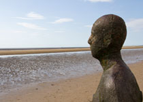 Crosby Beach - statues by Antony Gormley